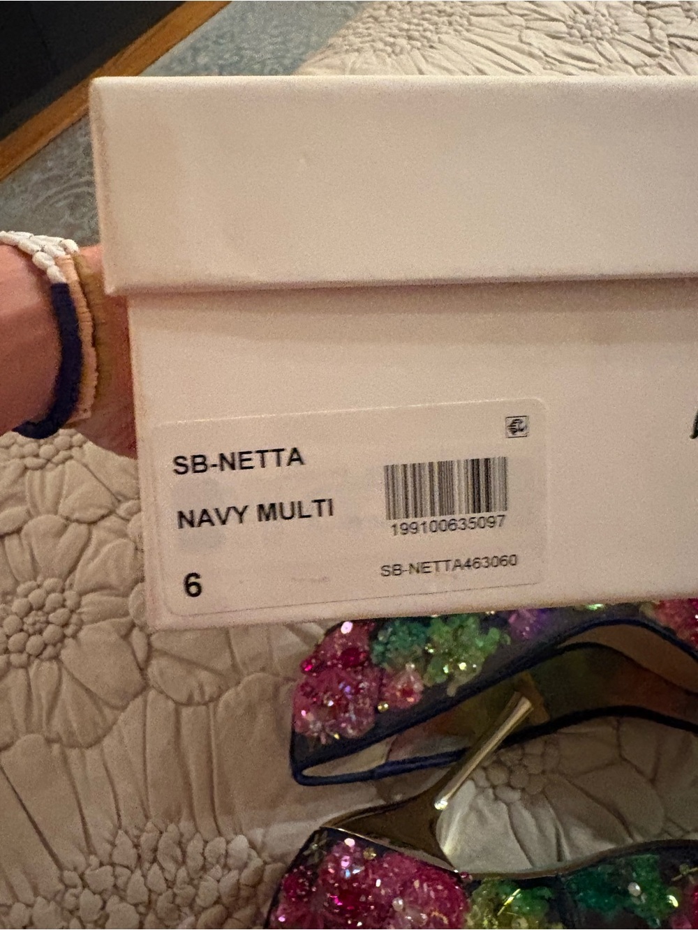 Betsey Johnson Multicolor Jeweled Pointed Toe Pumps - Netta Mesh - Picture 4 of 5